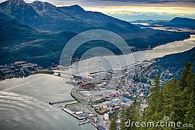 Downtown Juneau from Mt. Roberts Stock Photo