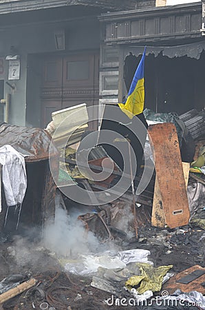 Downtown of Kiev. Begining of civil war Editorial Stock Photo