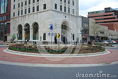 Downtown Lansing, Michigan Street Scene Editorial Stock Photo