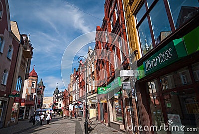 Lebork, city of Poland Old Town street Editorial Stock Photo