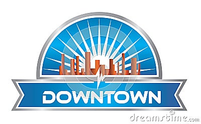 Downtown Logo Vector Illustration