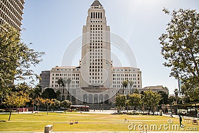 Downtown Los Angeles City Hall Stock Photo