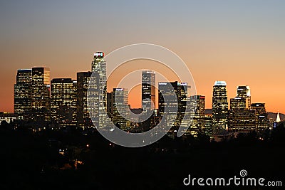 Downtown los angeles at dusk #5 Stock Photo