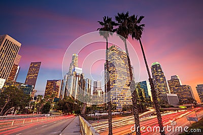 Downtown Los Angeles skyline Editorial Stock Photo