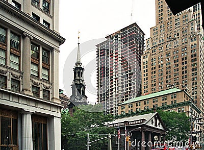 Downtown Manhatten in New York City Editorial Stock Photo