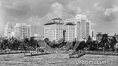 Downtown Miami Business Section 1950s Stock Photo