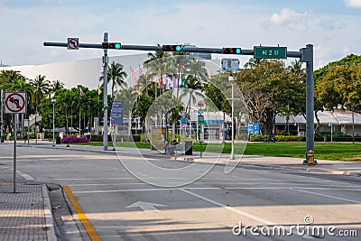 Downtown Miami shut down quarantine due to Coronavirus covid 19 pandemic Editorial Stock Photo