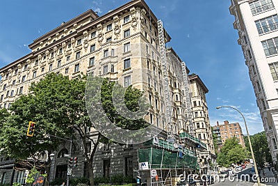 Downtown Montreal street view Editorial Stock Photo