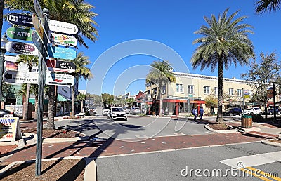 Downtown Mount Dora, Florida Editorial Stock Photo