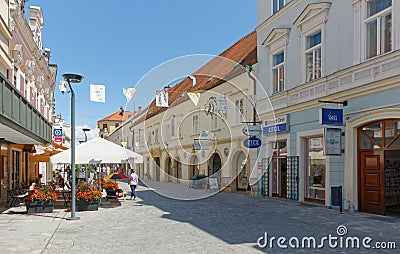 Downtown Pedestrian Street in Celje Editorial Stock Photo