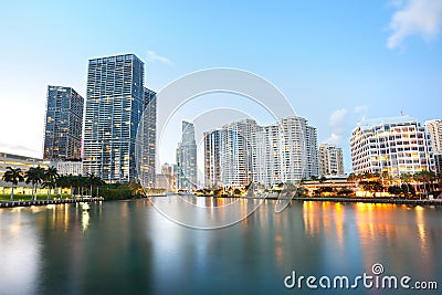 Downtown and real estates developments at Brickell Key Stock Photo