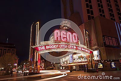 Downtown Reno Arch Editorial Stock Photo