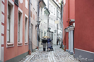 Street in Riga, Latvia Editorial Stock Photo