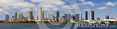 Downtown San Diego Seaside Cityscape Panorama Stock Photo