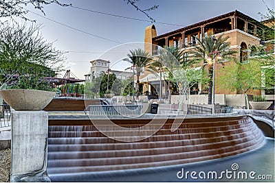 Downtown Scottsdale Arizona in the Waterfront District. Stock Photo