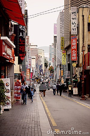 Downtown Seoul Korea Market Street Editorial Stock Photo