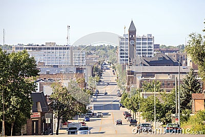 Downtown of Sioux Fall, South Dakota. Stock Photo