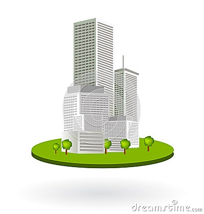 Downtown skyscrapers Vector Illustration