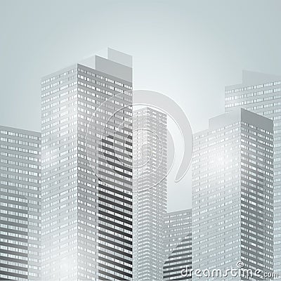 Downtown skyscrapers city background Vector Illustration