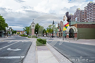 Downtown Sparks along Victorian Ave facing west from Pyramid Highway. Editorial Stock Photo