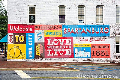 Downtown Spartanburg South Carolina SC Editorial Stock Photo