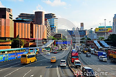 Downtown traffic in hong kong Editorial Stock Photo