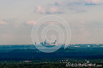 Downtown uptown Charlotte, North Carolina skyline in the distance Stock Photo