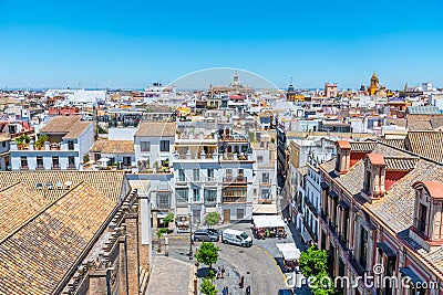 Downtown view of Sevilla in Spain Editorial Stock Photo