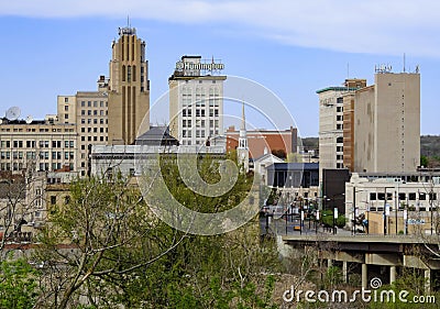 Downtown Youngstown Ohio Skyline Editorial Stock Photo