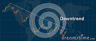 Downtrend bearish stock market candle stick chart going down loss Vector Illustration