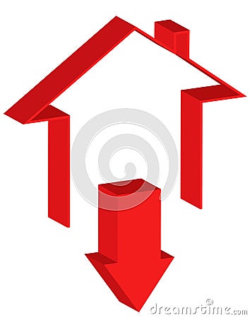 Downtrend of the real estate market Stock Photo
