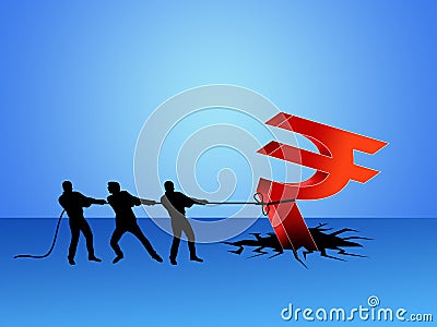 Indian economy, finance, with Indian rupee symbol, Indian union budget, , abstract background, illustration 3D rendering Stock Photo