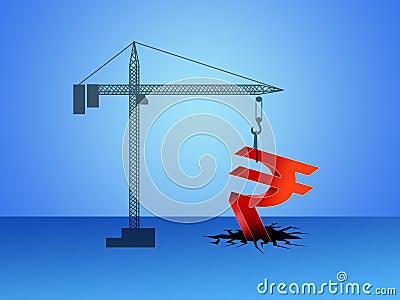 Indian economy, finance, with Indian rupee symbol, Indian union budget, , abstract background, illustration 3D rendering Stock Photo