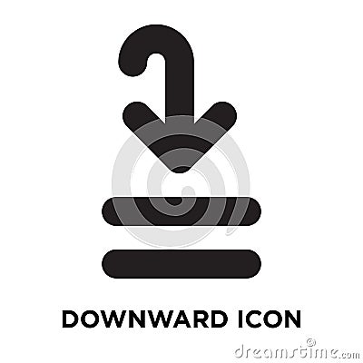 Downward icon vector isolated on white background, logo concept Vector Illustration