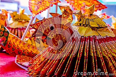 Dowry ceremony at Chinese Hungry Ghost festival (Por Tor) at old Stock Photo