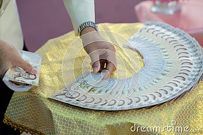 The dowry marriage in Thai culture Stock Photo