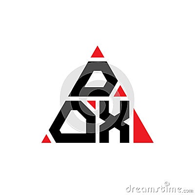 DOX triangle letter logo design with triangle shape. DOX triangle logo design monogram. DOX triangle vector logo template with red Vector Illustration