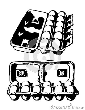 Dozen Eggs Vector Illustration