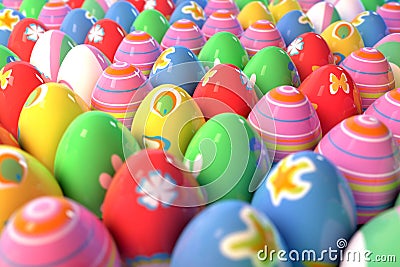 Dozens of easter eggs Stock Photo