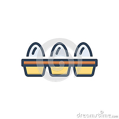 Color illustration icon for Dozens, box and tray Vector Illustration