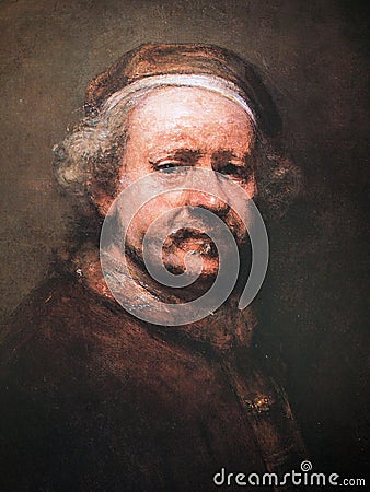 Self-portrait by the Dutch Painter Rembrandt van Rijn Editorial Stock Photo