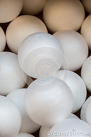 Dozens of styrofoam balls Stock Photo