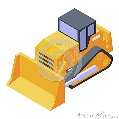 Dozer bulldozer icon, isometric style Vector Illustration