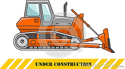 Dozer. Heavy construction machine. Vector Vector Illustration