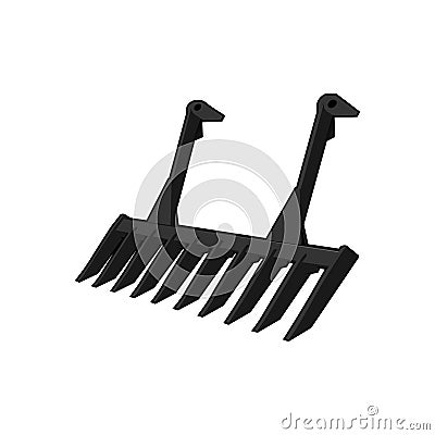 Dozer Root Rake Attachments Vector Art Vector Illustration