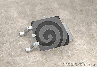 DPAK mosfet electronic transistor on surface 3d illustration Stock Photo