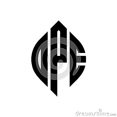 DPE circle letter logo design with circle and ellipse shape. DPE ellipse letters with typographic style. The three initials form a Vector Illustration