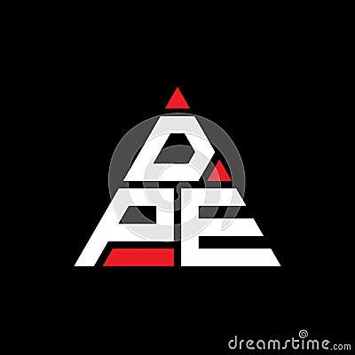 DPE triangle letter logo design with triangle shape. DPE triangle logo design monogram. DPE triangle vector logo template with red Vector Illustration