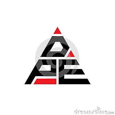 DPE triangle letter logo design with triangle shape. DPE triangle logo design monogram. DPE triangle vector logo template with red Vector Illustration
