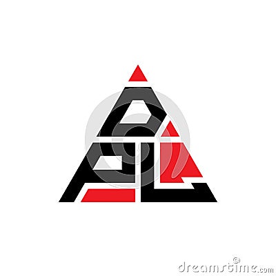 DPL triangle letter logo design with triangle shape. DPL triangle logo design monogram. DPL triangle vector logo template with red Vector Illustration